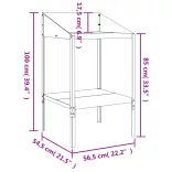 antracitszürke horganyzott acél növénytartó 56,5x54,5x100 cm