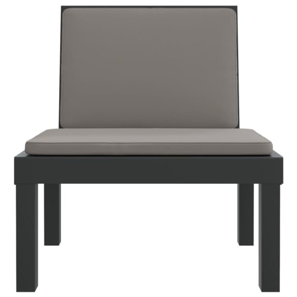 antracitszürke polipropilén napozóágy párnákkal