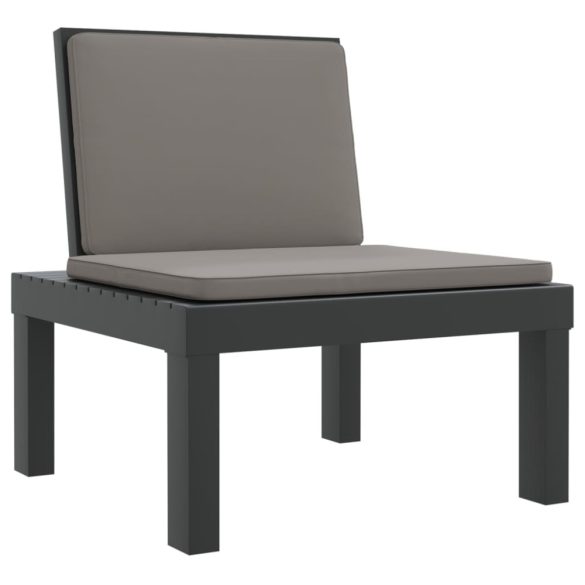 antracitszürke polipropilén napozóágy párnákkal