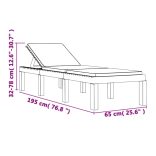 antracitszürke polipropilén napozóágy párnákkal