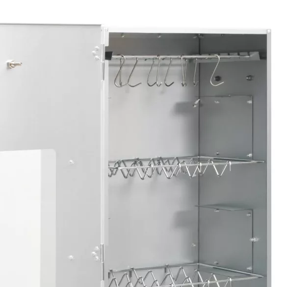 horganyzott acél BBQ füstölőkemence faaprítékkal 44,5x29x110 cm