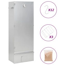   horganyzott acél BBQ füstölőkemence faaprítékkal 44,5x29x110 cm