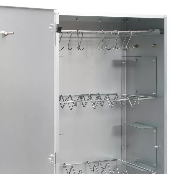 horganyzott acél BBQ füstölőkemence faaprítékkal 44,5x29x110 cm