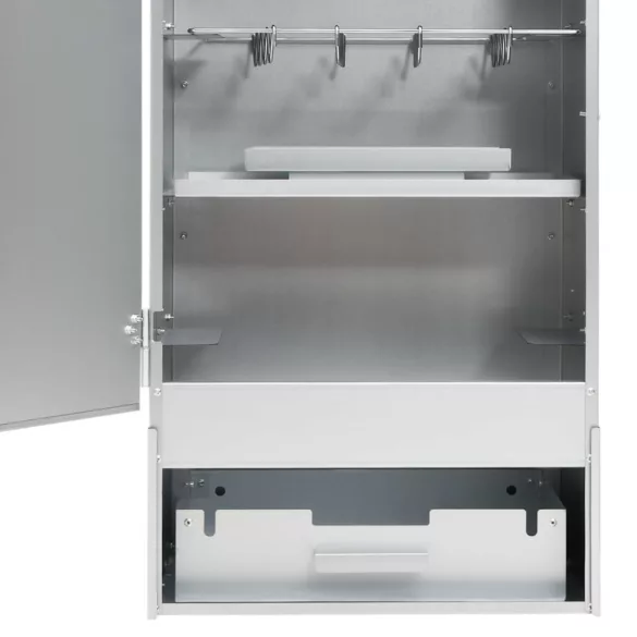 horganyzott acél BBQ füstölőkemence faaprítékkal 44,5x29x83 cm