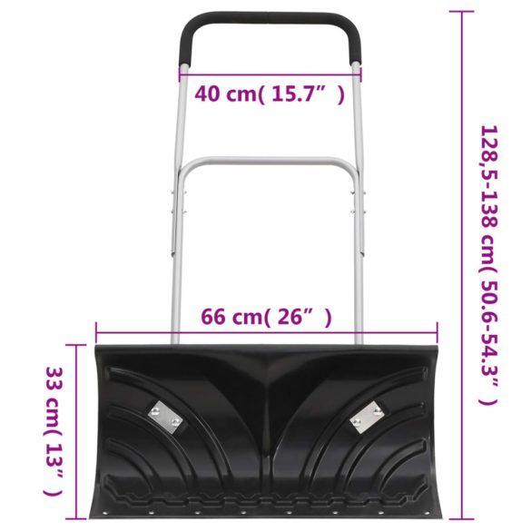 fekete hólapát acél pengével és kihúzható nyéllel 66 cm