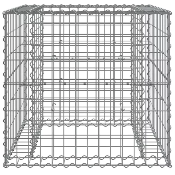 ezüst horganyzott vas gabion kosár 70 x 70 x 65 cm
