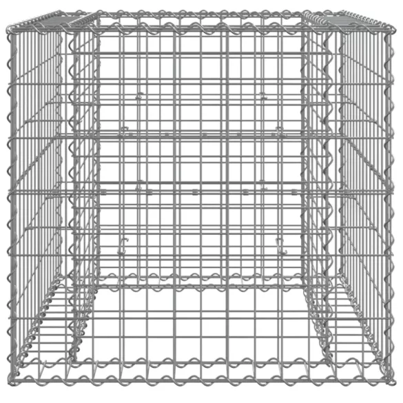ezüst horganyzott vas gabion kosár 70 x 70 x 65 cm