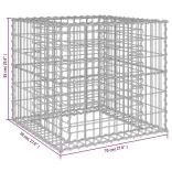 ezüst horganyzott vas gabion kosár 70 x 70 x 65 cm