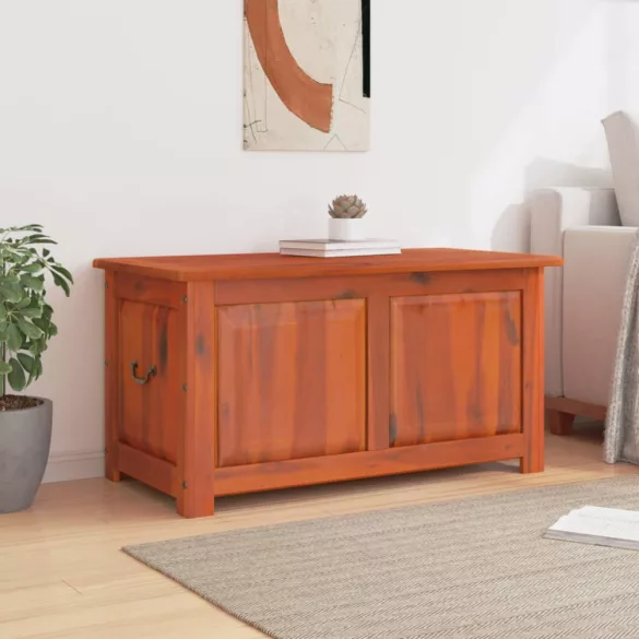 barna tömör akácfa tárolóláda fedéllel