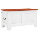 barna és fehér tömör akácfa tárolóláda fedéllel