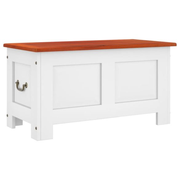 barna és fehér tömör akácfa tárolóláda fedéllel