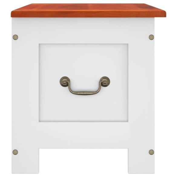 barna és fehér tömör akácfa tárolóláda fedéllel