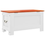 barna és fehér tömör akácfa tárolóláda fedéllel