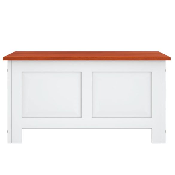 barna és fehér tömör akácfa tárolóláda fedéllel