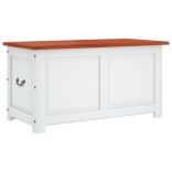 barna és fehér tömör akácfa tárolóláda fedéllel