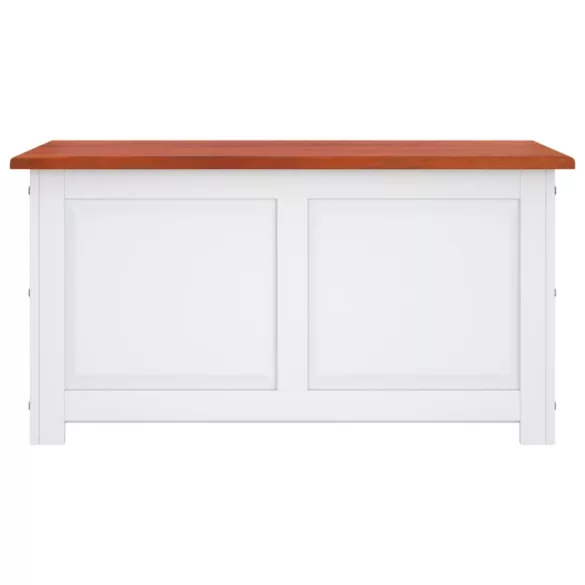 barna és fehér tömör akácfa tárolóláda fedéllel