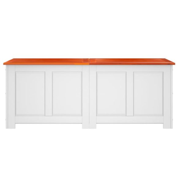 barna és fehér tömör akácfa tárolóláda fedéllel