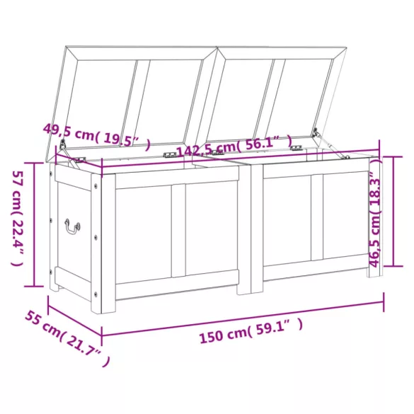 barna és fehér tömör akácfa tárolóláda fedéllel