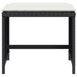 4 db fekete polyrattan kerti szék párnával 41 x 41 x 36 cm