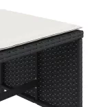 4 db fekete polyrattan kerti szék párnával 41 x 41 x 36 cm