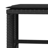 4 db fekete polyrattan kerti szék párnával 41 x 41 x 36 cm