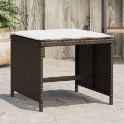 4 db barna polyrattan kerti szék párnával 41 x 41 x 36 cm