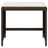 4 db barna polyrattan kerti szék párnával 41 x 41 x 36 cm