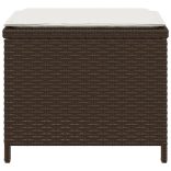 4 db barna polyrattan kerti szék párnával 41 x 41 x 36 cm