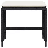 4 db fekete polyrattan kerti szék párnával 41 x 41 x 36 cm