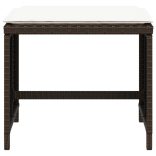 4 db barna polyrattan kerti szék párnával 41 x 41 x 36 cm