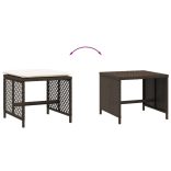 4 db barna polyrattan kerti szék párnával 41 x 41 x 36 cm