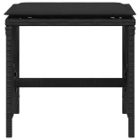 4 db fekete polyrattan kerti szék párnával 41 x 41 x 36 cm