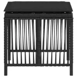 4 db fekete polyrattan kerti szék párnával 41 x 41 x 36 cm