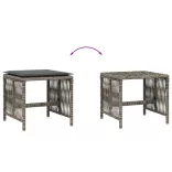 4 db szürke polyrattan kerti szék párnával 41 x 41 x 36 cm