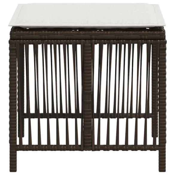 4 db barna polyrattan kerti szék párnával 41 x 41 x 36 cm