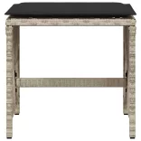 4db világosszürke polyrattan kerti szék párnával 41 x 41 x 36cm