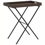 barna összecsukható polyrattan tálcaasztal 65 x 40 x 75 cm