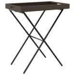 barna összecsukható polyrattan tálcaasztal 65 x 40 x 75 cm