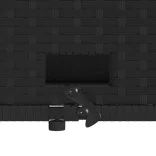 2 személyes fekete polyrattan kerti kanapé párnával