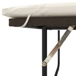 2 személyes barna polyrattan kerti kanapé párnával