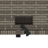 2 személyes szürke polyrattan/akácfa kerti kanapé párnával