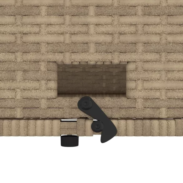 2 személyes bézs polyrattan/akácfa kerti kanapé párnával