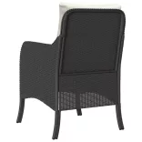 2 db fekete polyrattan kerti szék párnával