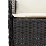 2 db fekete polyrattan kerti szék párnával