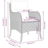 2 db fekete polyrattan kerti szék párnával