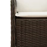 2 db barna polyrattan kerti szék párnával