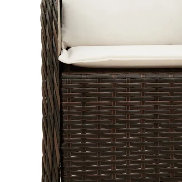 2 db barna polyrattan kerti szék párnával