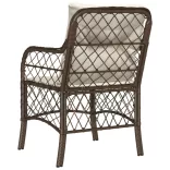 2 db barna polyrattan kerti szék párnával