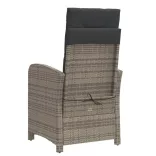 szürke polyrattan dönthető kerti szék párnákkal