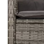 szürke polyrattan dönthető kerti szék párnákkal
